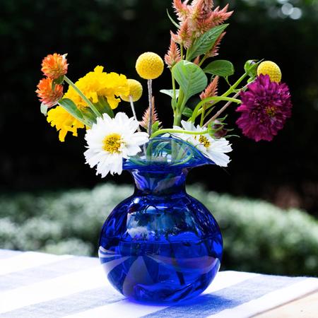 Vietri Hibiscus Cobalt Bud Vase