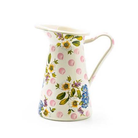 MacKenzie-Childs Wildflowers Enamel Medium Practical Pitcher - Pink