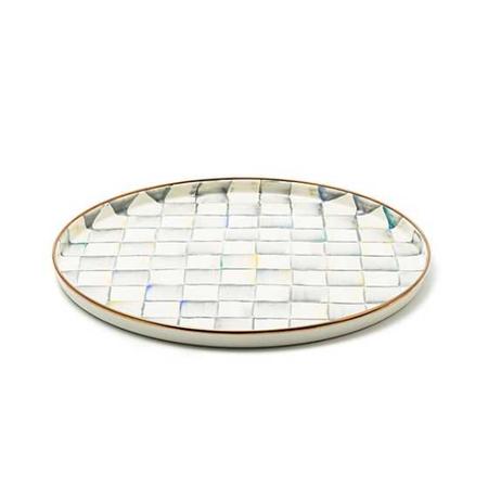 Mackenzie Childs Sterling Check Enamel Round Tray