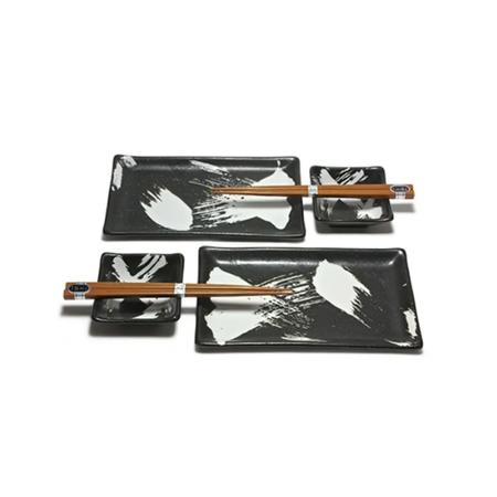 Black Brush Stroke Sushi Set