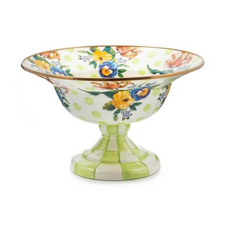 MacKenzie-Childs Green Wildflower Large Compote