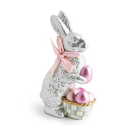 MacKenzie-Childs Touch of Pink Foil Bunny - Silver