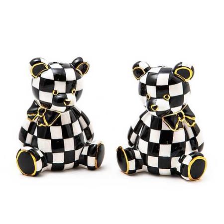 Mackenzie Childs Courtly Bear Salt & Pepper Set