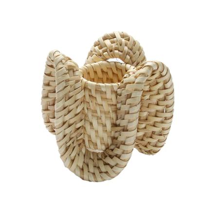 Kim Seybert Ruffle Napkin Ring in Natural, Set of 4