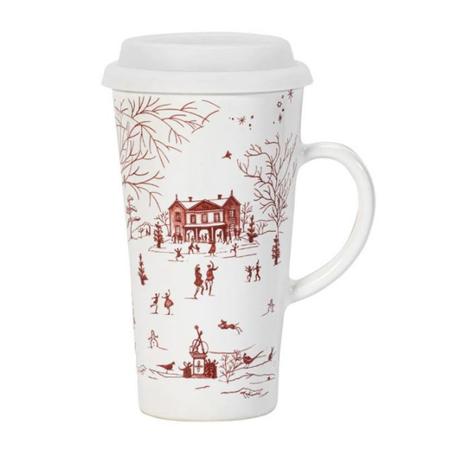 Juliska Country Estate Winter Frolic Travel Mug with Silicone Lid