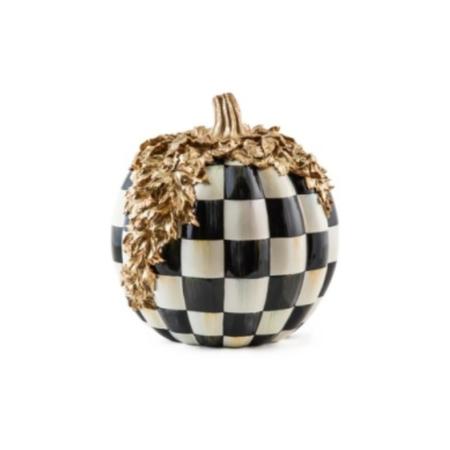 Mackenzie-Childs Courtly Check Gold Foliage Pumpkin