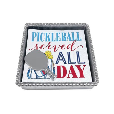 Mariposa Pickleball Beaded Napkin Box Set