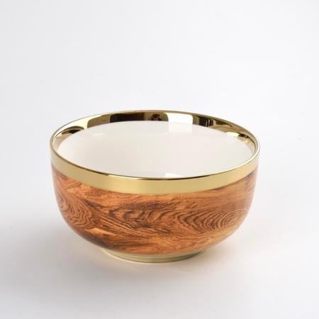 Large Porcelain Wood Bowl