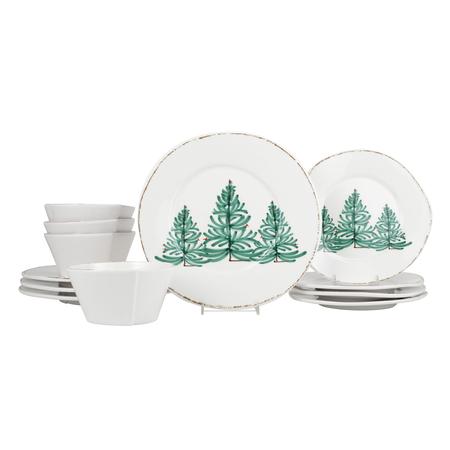 Vietri Melamine Lastra Holiday Twelve-Piece Place Setting