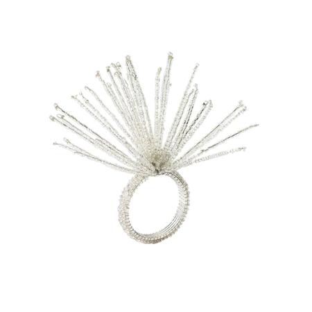 Kim Seybert Spider Bead Burst Napkin Ring in Crystal & Silver