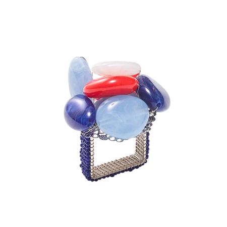 Kim Seybert Sea Stone Napkin Ring in Red, White & Blue