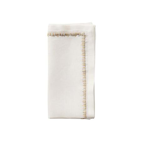 Kim Seybert Filament Napkin in White & Gold &amp