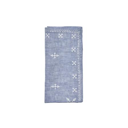 Kim Seybert Fez Napkin in Blue & White