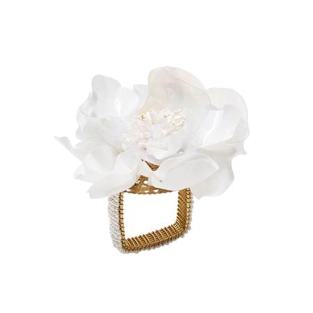 Kim Seybert Gardenia Napkin Ring in White