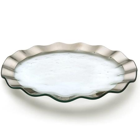 Annieglass Platinum Ruffle Buffet Plate