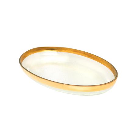 Annieglass Gold Mod Large Oval Platter