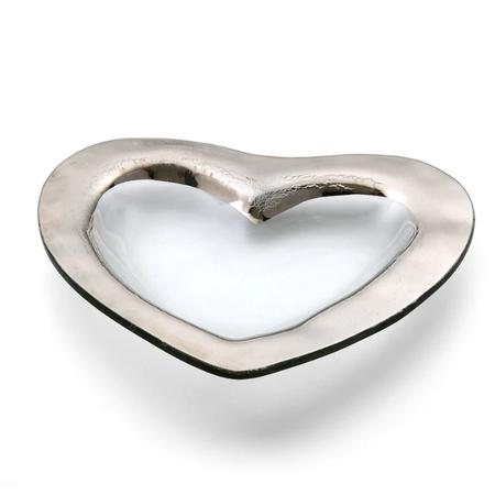 Annieglass Platinum Heart Medium Bowl