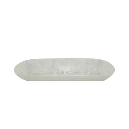 Resin White Swirl Classical Boat Bowl