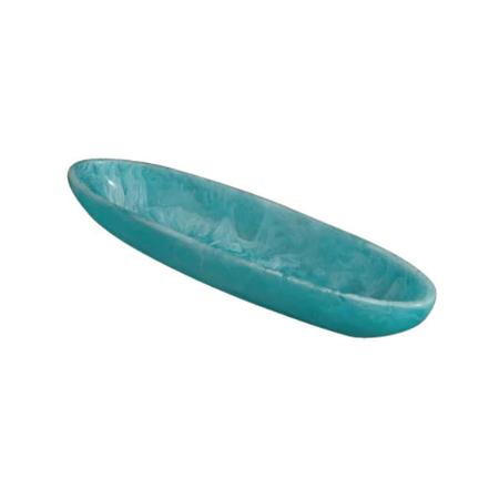 Resin Boat Bowl Medium - Aqua Swirl