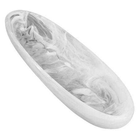 Resin Boat Bowl Medium - White Swirl