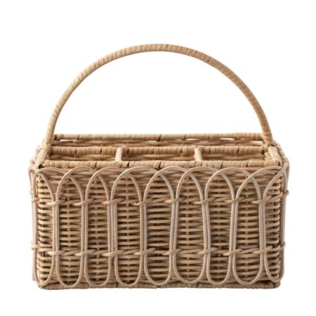 Juliska Provence Rattan Silverware Caddy - Whitewash