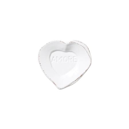 Vietri Lastra White Heart Mini Amore Plate