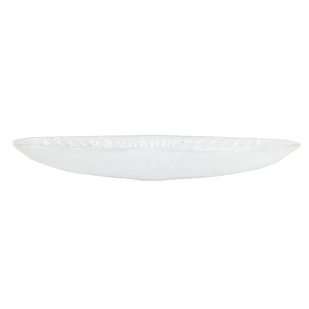 Vietri Onda Glass White Long Oval Bowl