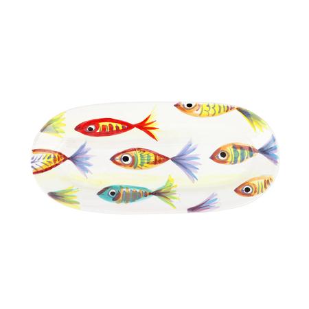 Vietri Pesci Colorati Small Oval Platter