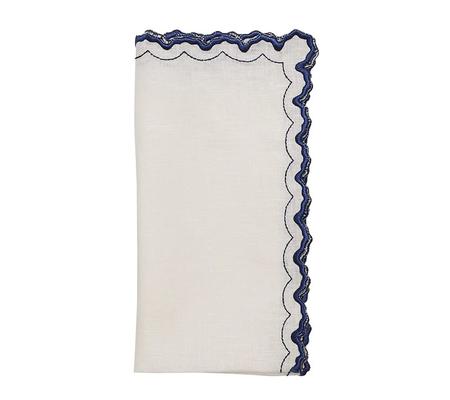 Arches Napkin in White & Blue