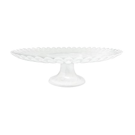 ALABASTER WHITE SCALLOPED LARGE CAKE STAND