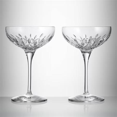 Waterford Lismore Essence Champagne Saucer, Pair