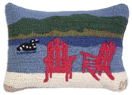 Loon Lake Chairs - Hooked Wool Pillow