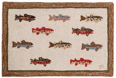 Summer Trout - Hooked Wool Rug