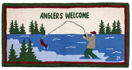 Anglers Welcome - Hooked Wool Rug